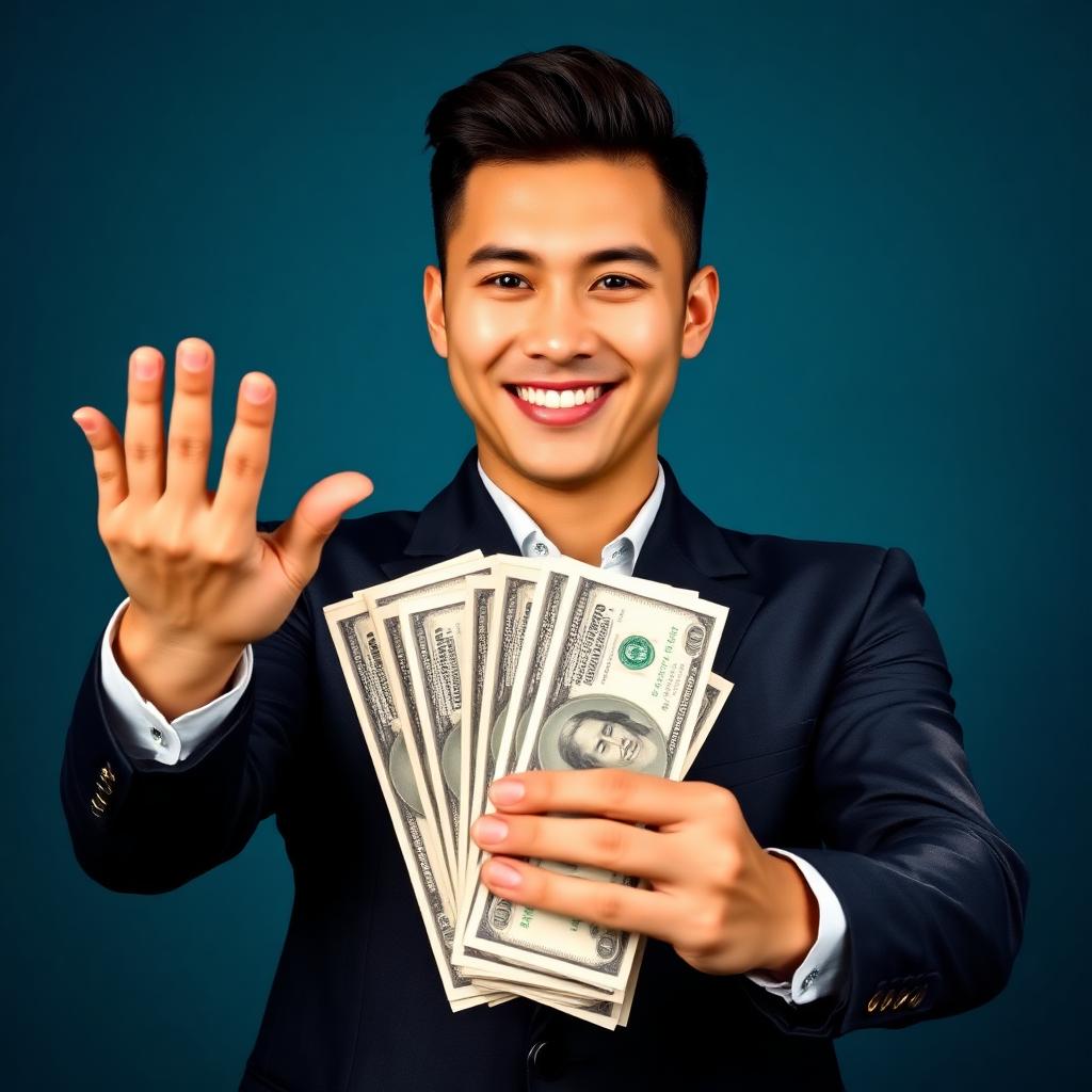 V8 — Man 20s, designer suit, diamond ring