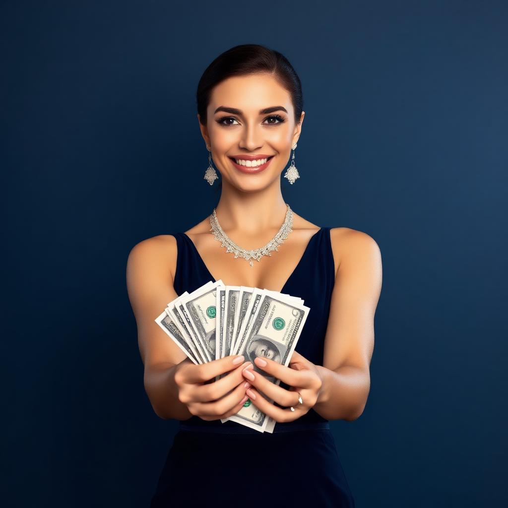 V9 — Woman 20s, evening dress, diamond necklace