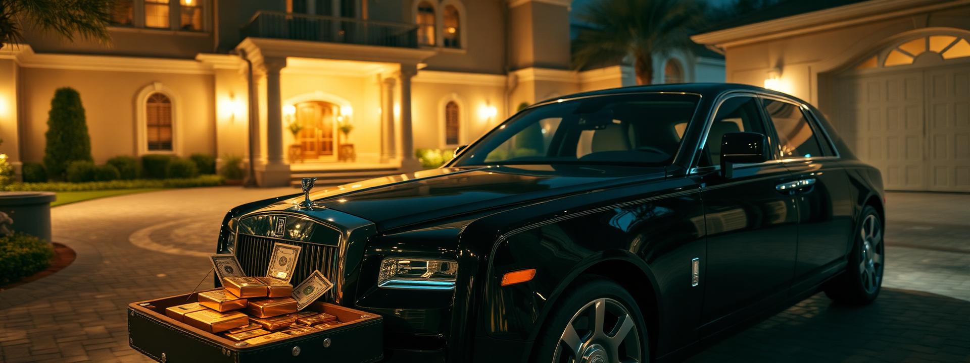 V108 — Rolls-Royce Phantom + mansion + briefcase of cash & gold — wealth banner wealth-banner-108 (Luxury) illustrating make money online with affiliate links. A visual guide to high value affiliate links that help creators earn passive income online through generous referral bounty payouts. Featured on the Best Affiliate Links directory of highest paying affiliate programs, ClickBank digital product marketplace, ClickBank affiliate offers, and ShareASale merchant network offers. Perfect for influencer income streams, TikTok creator affiliate revenue, and YouTube description affiliate links looking to turn website clicks into cash. Explore fintech affiliate revenue share, AI tools affiliate program, and e-commerce affiliate storefront alongside classic ClickBank digital product marketplace inventory. Every listing is a the smart creator's affiliate toolkit focused on Make Money Online with www.Best-Affilliate-Links.com.