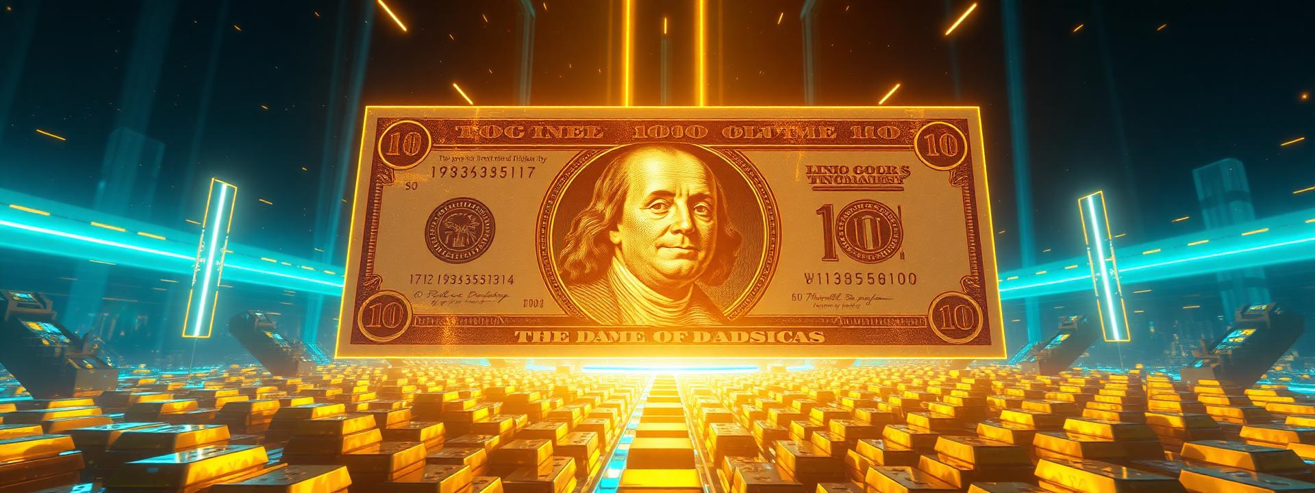V112 — Giant glowing 3D $100 hologram over gold bar city — wealth banner wealth-banner-112 (Futuristic) illustrating make money online with affiliate links. A visual guide to best affiliate links on the web that help creators build a full time online income through recurring referral revenue share. Featured on the Best Affiliate Links directory of top converting affiliate offers, ClickBank affiliate offers, ShareASale merchant network, and Impact.com partnerships network offers. Perfect for newsletter monetization strategy, podcast sponsor and affiliate income, and content creator monetization looking to earn recurring monthly commissions. Explore VPN partner program bounties, credit card affiliate CPA payouts, and insurance lead referral bonuses alongside classic ClickBank affiliate offers inventory. Every listing is a the ultimate affiliate link vault Make Money Online with www.Best-Affilliate-Links.com.
