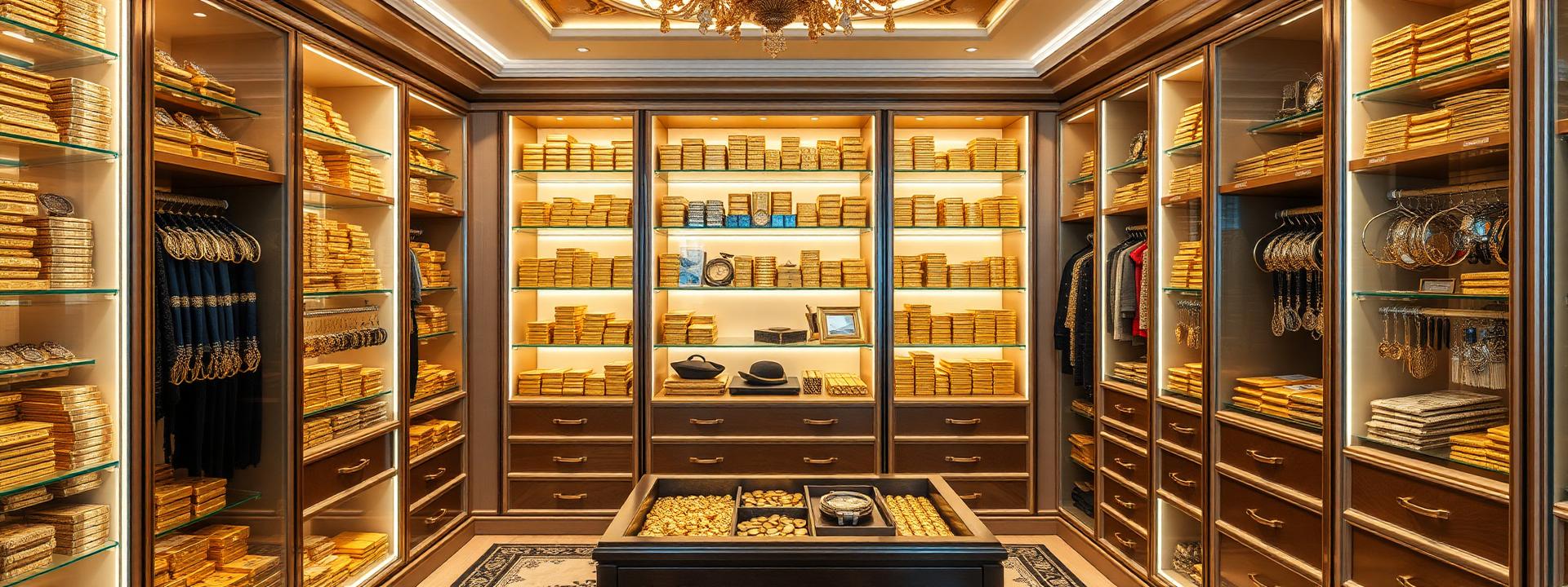 V136 — Walk-in treasure closet: shelves of gold, cash, watches, coins — wealth banner wealth-banner-136 (Luxury) illustrating make money online with affiliate links. A visual guide to premium affiliate marketing links that help creators monetize your website traffic through flat rate referral bonuses. Featured on the Best Affiliate Links directory of hand picked affiliate link directory, Amazon Associates program, Amazon affiliate storefront links, and ClickBank digital product marketplace offers. Perfect for influencer income streams, TikTok creator affiliate revenue, and YouTube description affiliate links looking to make money online. Explore fintech affiliate revenue share, AI tools affiliate program, and e-commerce affiliate storefront alongside classic Amazon Associates program inventory. Every listing is a your complete affiliate link directory focused on referral commissions Make Money Online with www.Best-Affilliate-Links.com.