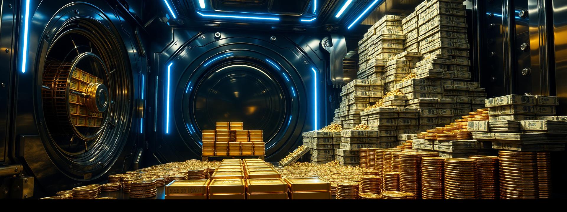 V19 — Dark chrome vault: pallets of gold + cash, blue LEDs — wealth banner wealth-banner-19 (3D Business) illustrating make money online with affiliate links. A visual guide to highest paying affiliate programs that help creators turn website clicks into cash through lifetime referral commissions. Featured on the Best Affiliate Links directory of high value affiliate links, Rakuten Advertising affiliate deals, PartnerStack SaaS affiliate program, and Awin global affiliate marketplace offers. Perfect for content creator monetization, influencer income streams, and TikTok creator affiliate revenue looking to earn passive income online. Explore insurance lead referral bonuses, fintech affiliate revenue share, and AI tools affiliate program alongside classic Rakuten Advertising affiliate deals inventory. Every listing is a link farm curation done right Make Money Online with www.Best-Affilliate-Links.com.