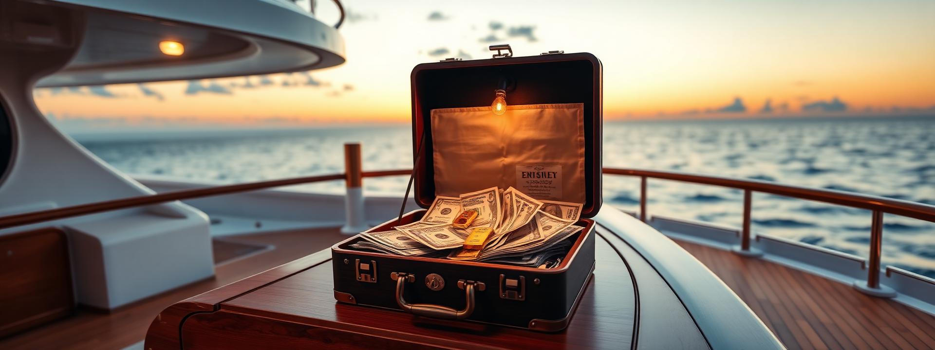 V38 — Yacht deck briefcase of cash at sunset — wealth banner wealth-banner-38 (Luxury) illustrating make money online with affiliate links. A visual guide to high value affiliate links that help creators earn passive income online through generous referral bounty payouts. Featured on the Best Affiliate Links directory of highest paying affiliate programs, CJ Affiliate publisher network, Rakuten Advertising affiliate deals, and PartnerStack SaaS affiliate program offers. Perfect for influencer income streams, TikTok creator affiliate revenue, and YouTube description affiliate links looking to turn website clicks into cash. Explore fintech affiliate revenue share, AI tools affiliate program, and e-commerce affiliate storefront alongside classic CJ Affiliate publisher network inventory. Every listing is a the smart creator's affiliate toolkit focused on flat Make Money Online with www.Best-Affilliate-Links.com.