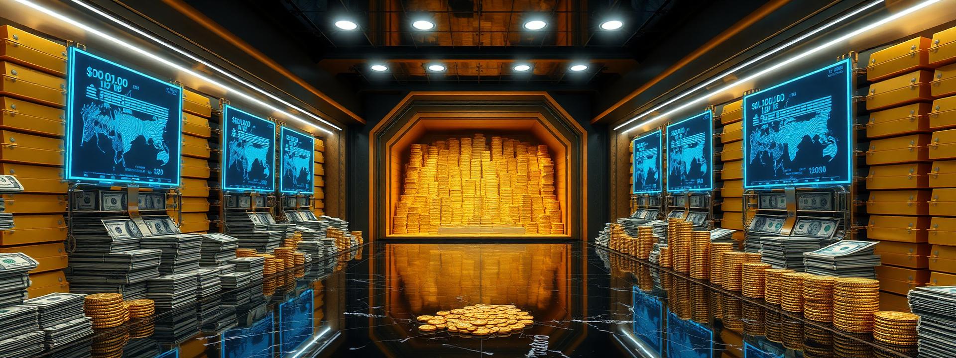 V52 — Futuristic vault: symmetrical gold rows, cash, coins, blue holograms — wealth banner wealth-banner-52 (3D Business) illustrating make money online with affiliate links. A visual guide to best affiliate links on the web that help creators build a full time online income through recurring referral revenue share. Featured on the Best Affiliate Links directory of top converting affiliate offers, ClickBank affiliate offers, ShareASale merchant network, and Impact.com partnerships network offers. Perfect for newsletter monetization strategy, podcast sponsor and affiliate income, and content creator monetization looking to earn recurring monthly commissions. Explore VPN partner program bounties, credit card affiliate CPA payouts, and insurance lead referral bonuses alongside classic ClickBank affiliate offers inventory. Every listing is a the ultimate affiliate link Make Money Online with www.Best-Affilliate-Links.com.