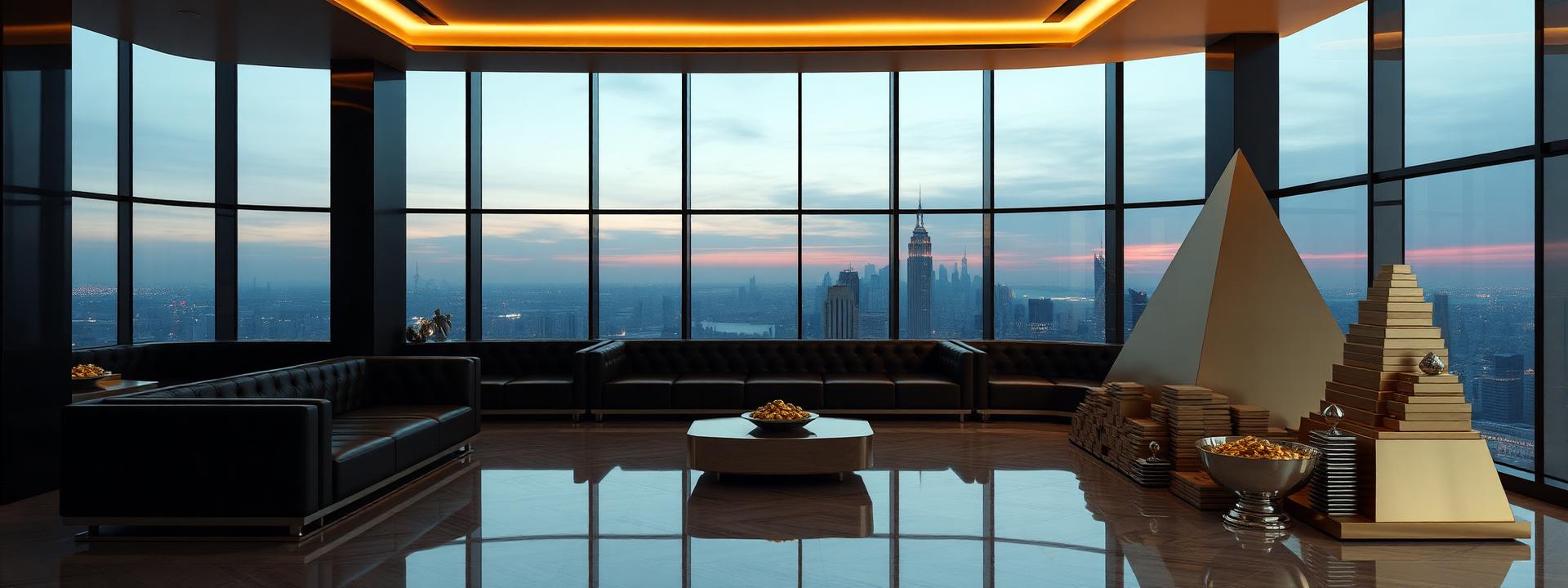 V94 — Executive skyscraper lounge: gold pyramids, cash, silver, dusk — wealth banner wealth-banner-94 (3D Business) illustrating make money online with affiliate links. A visual guide to premium affiliate marketing links that help creators monetize your website traffic through flat rate referral bonuses. Featured on the Best Affiliate Links directory of hand picked affiliate link directory, ClickBank digital product marketplace, ClickBank affiliate offers, and ShareASale merchant network offers. Perfect for influencer income streams, TikTok creator affiliate revenue, and YouTube description affiliate links looking to make money online. Explore fintech affiliate revenue share, AI tools affiliate program, and e-commerce affiliate storefront alongside classic ClickBank digital product marketplace inventory. Every listing is a your complete affiliate link directory focused on referral commissions Make Money Online with www.Best-Affilliate-Links.com.